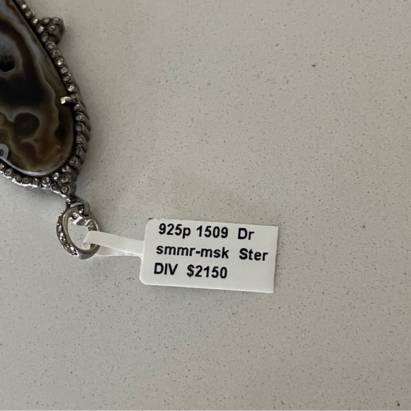 One of a kind Fancy Geode Druzy and diamond pendant - Picture 8 of 10